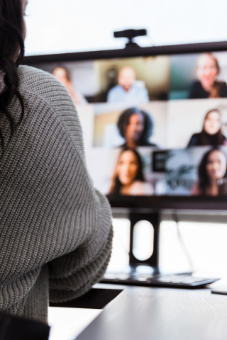 Computer screen of video call