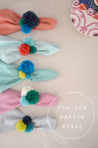 pom-pom napkin rings