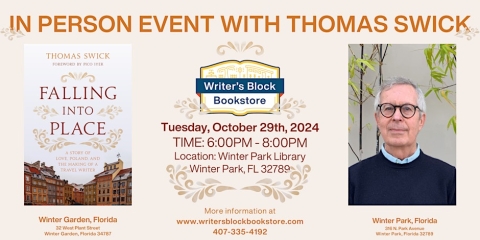 In person event with Thomas Swick graphics from Writer's Block