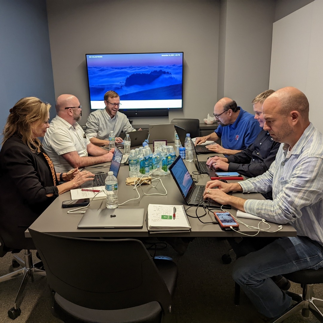 People meeting in Collaboration Room