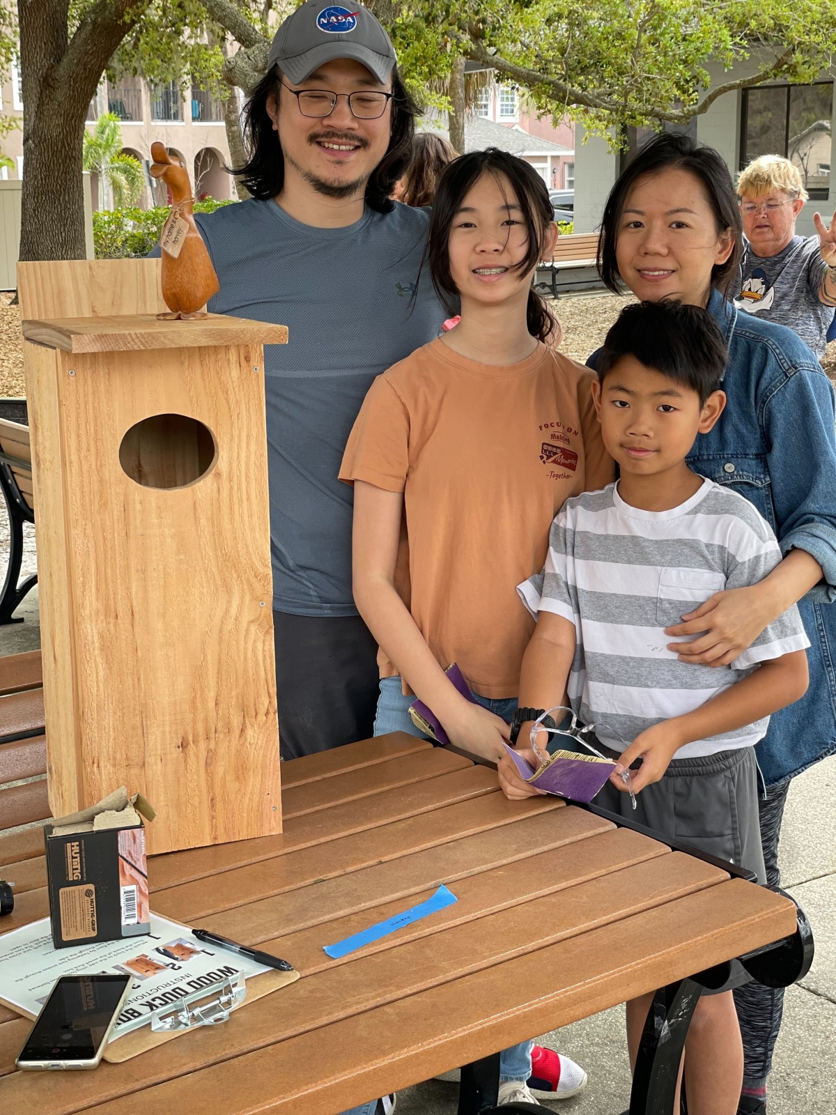 Family with Wood Duck Box