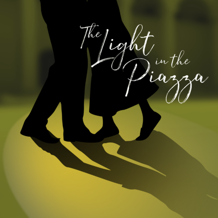 A silhouette of a couple and the text "The Light in the Piazza."