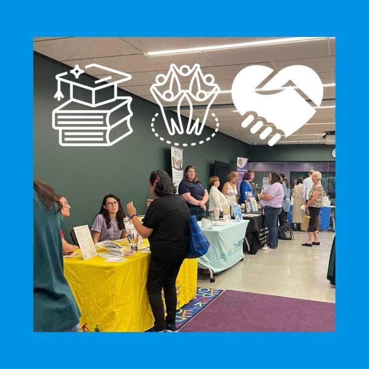 Organizations tabling at an event.